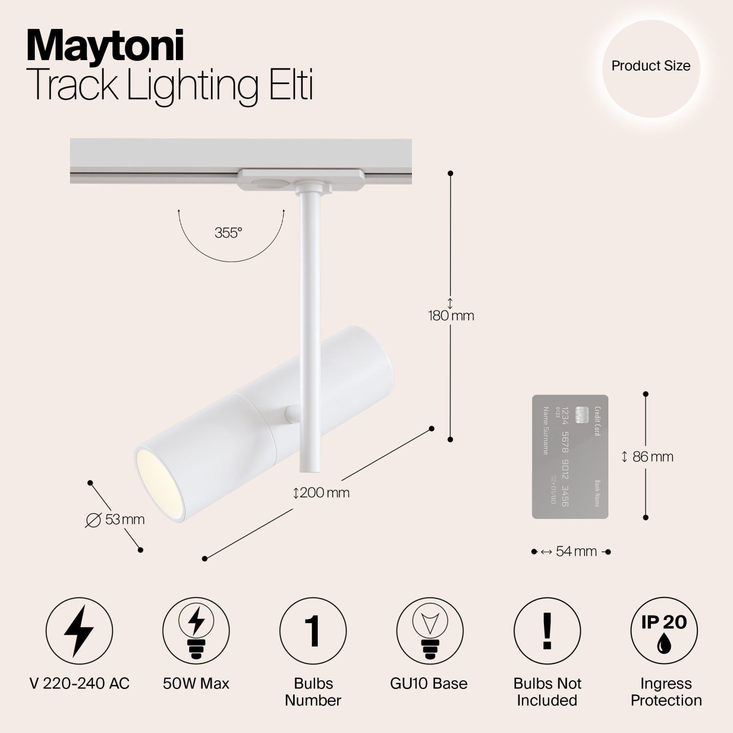 Maytoni Technical Elti Трековый светильник цвет: белый TR005-1-GU10-W