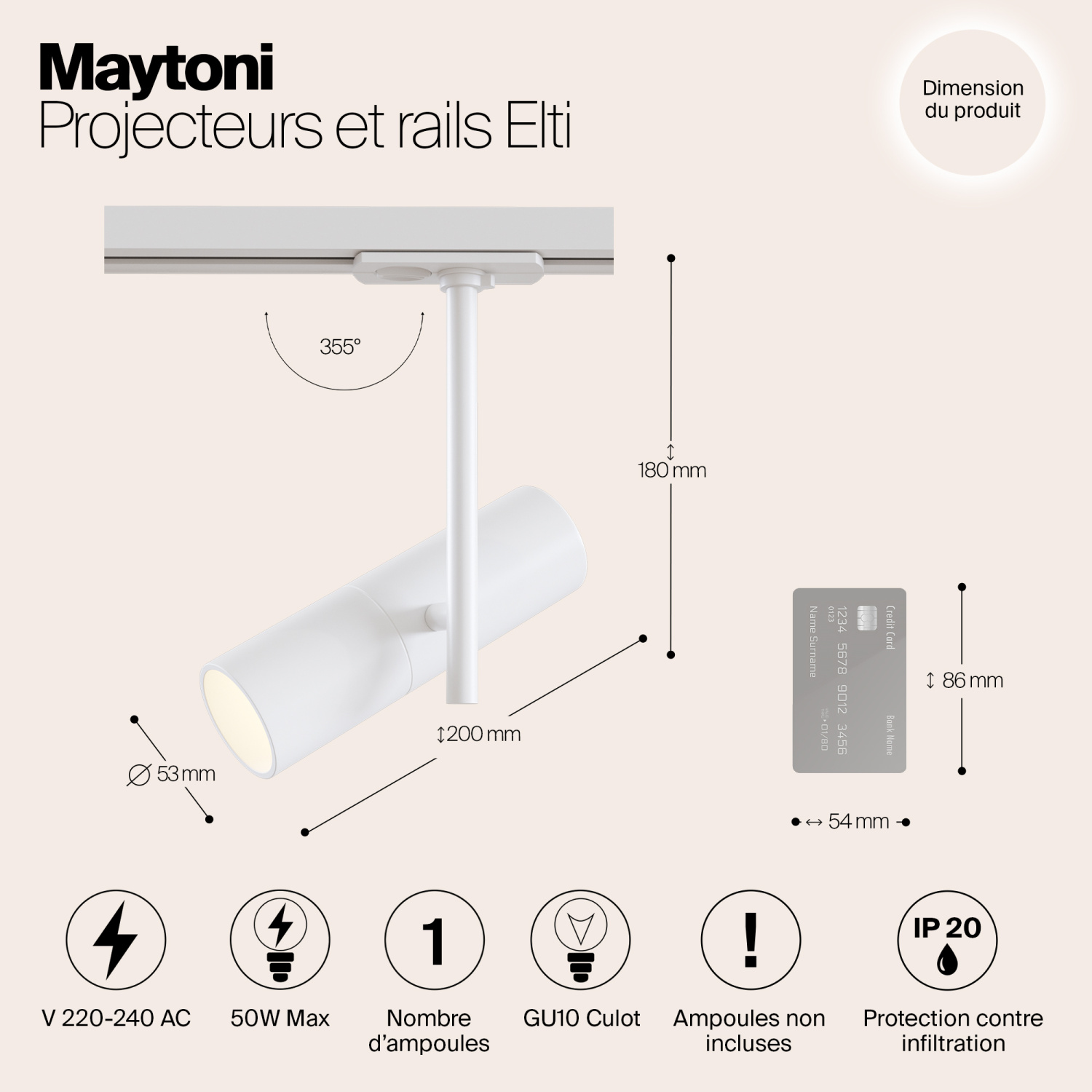 Maytoni Technical Elti Трековый светильник цвет: белый TR005-1-GU10-W