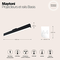 Maytoni Technical Basis Трековый светильник цвет: черный TR012-2-20W4K-B