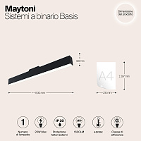 Maytoni Technical Basis Трековый светильник цвет: черный TR012-2-20W4K-B