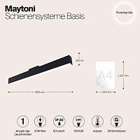 Maytoni Technical Basis Трековый светильник цвет: черный TR012-2-20W4K-B