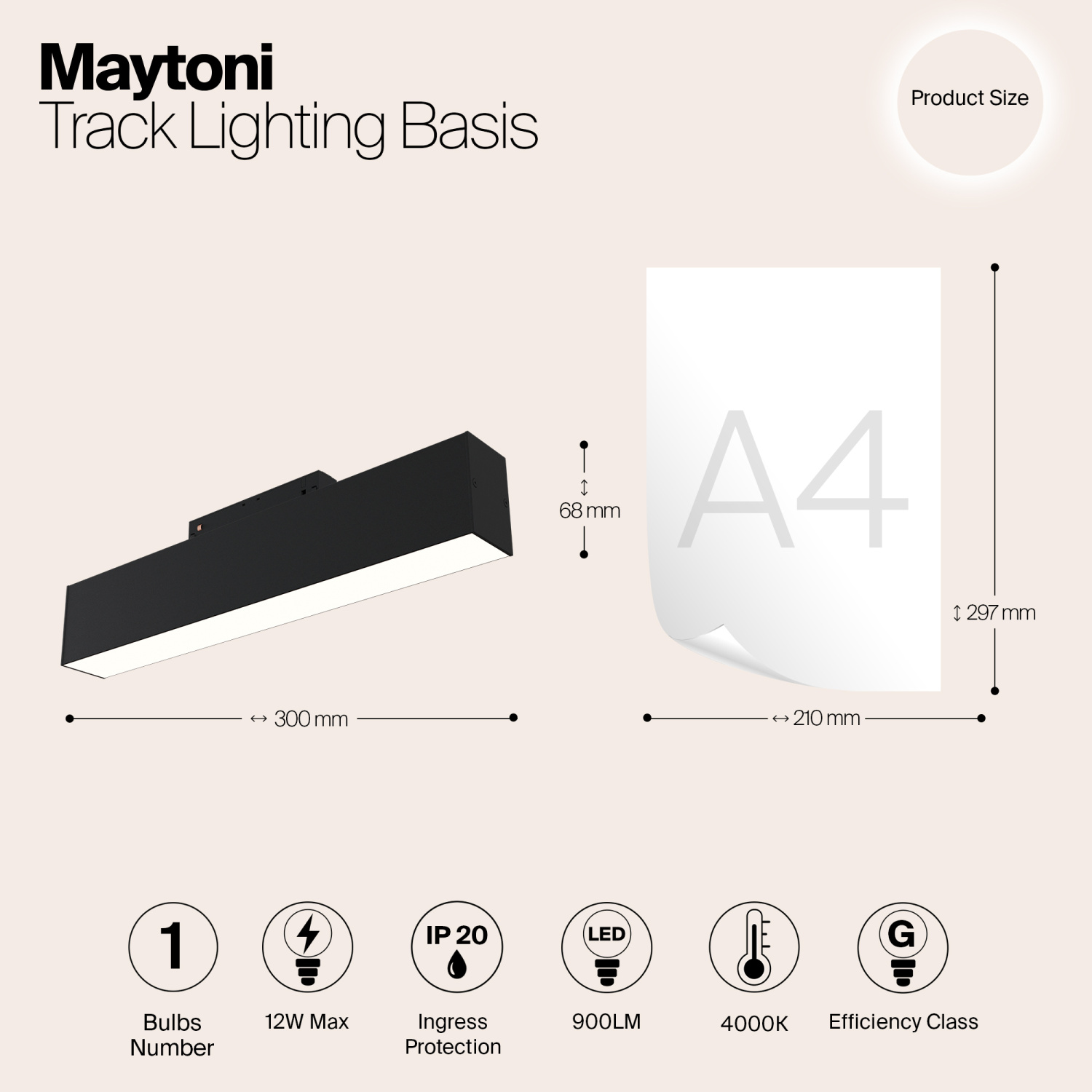 Maytoni Technical Basis Трековый светильник цвет: черный TR012-2-12W4K-B