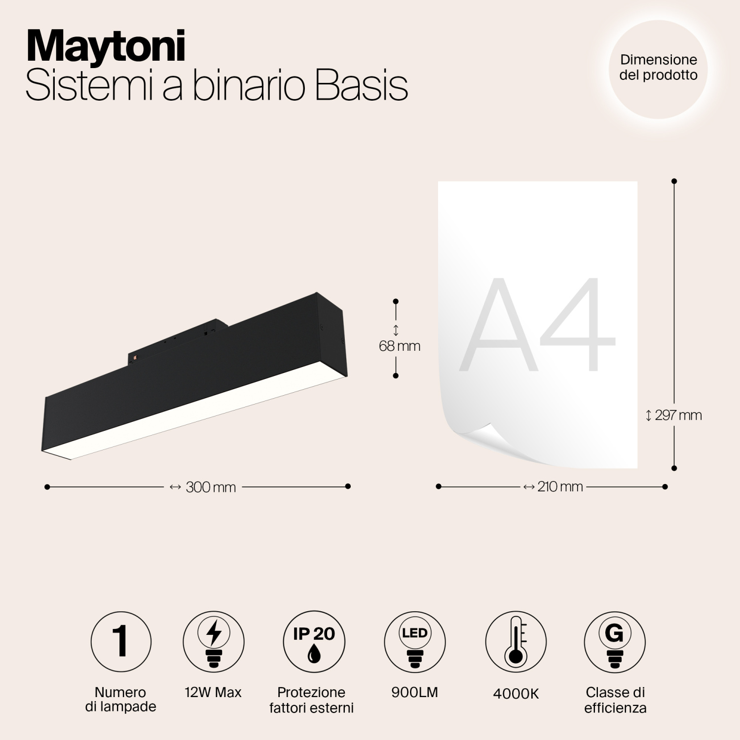 Maytoni Technical Basis Трековый светильник цвет: черный TR012-2-12W4K-B