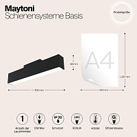 Maytoni Technical Basis Трековый светильник цвет: черный TR012-2-12W4K-B
