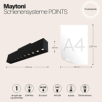 Maytoni Technical Points Трековый светильник цвет: черный TR014-2-20W4K-B