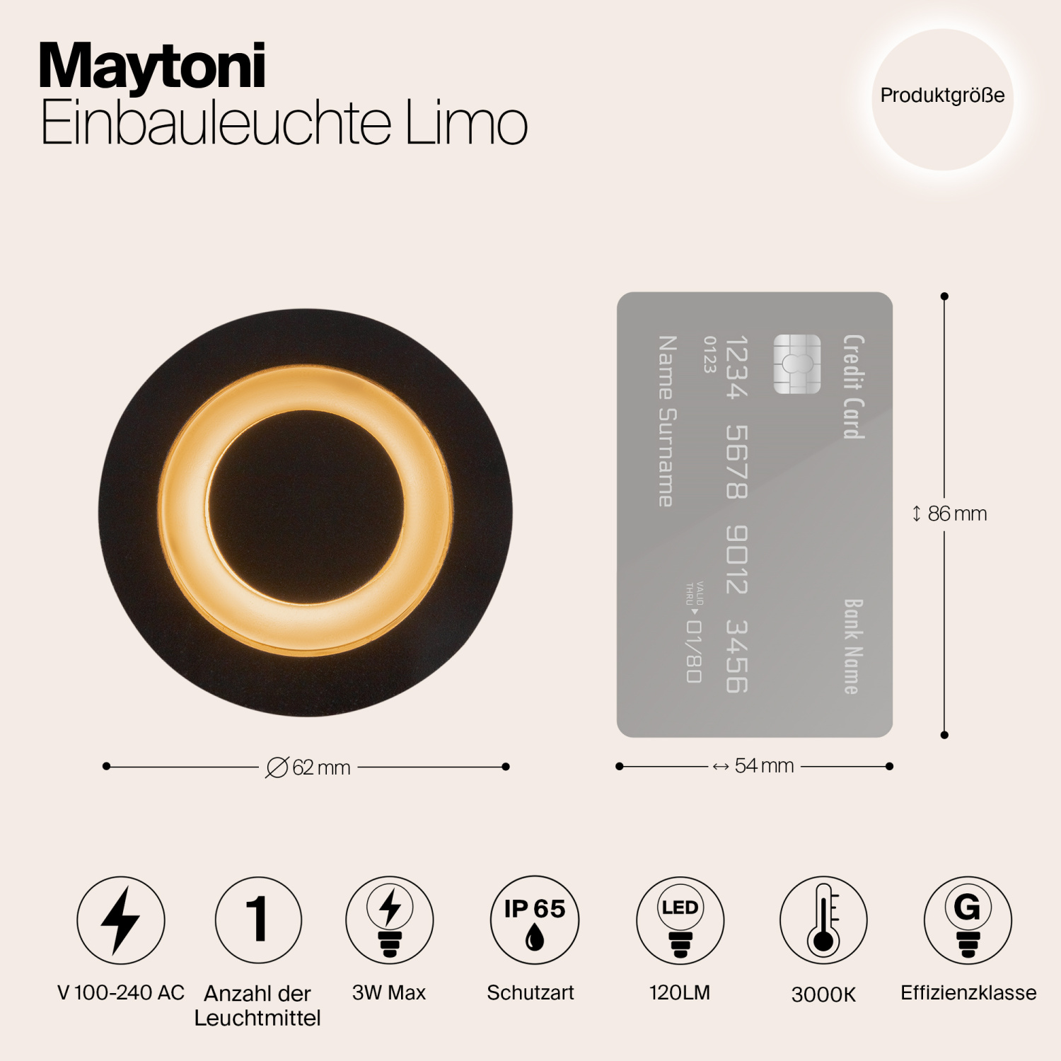 Maytoni Outdoor Limo Встраиваемый светильник цвет: черный O037-L3B3K