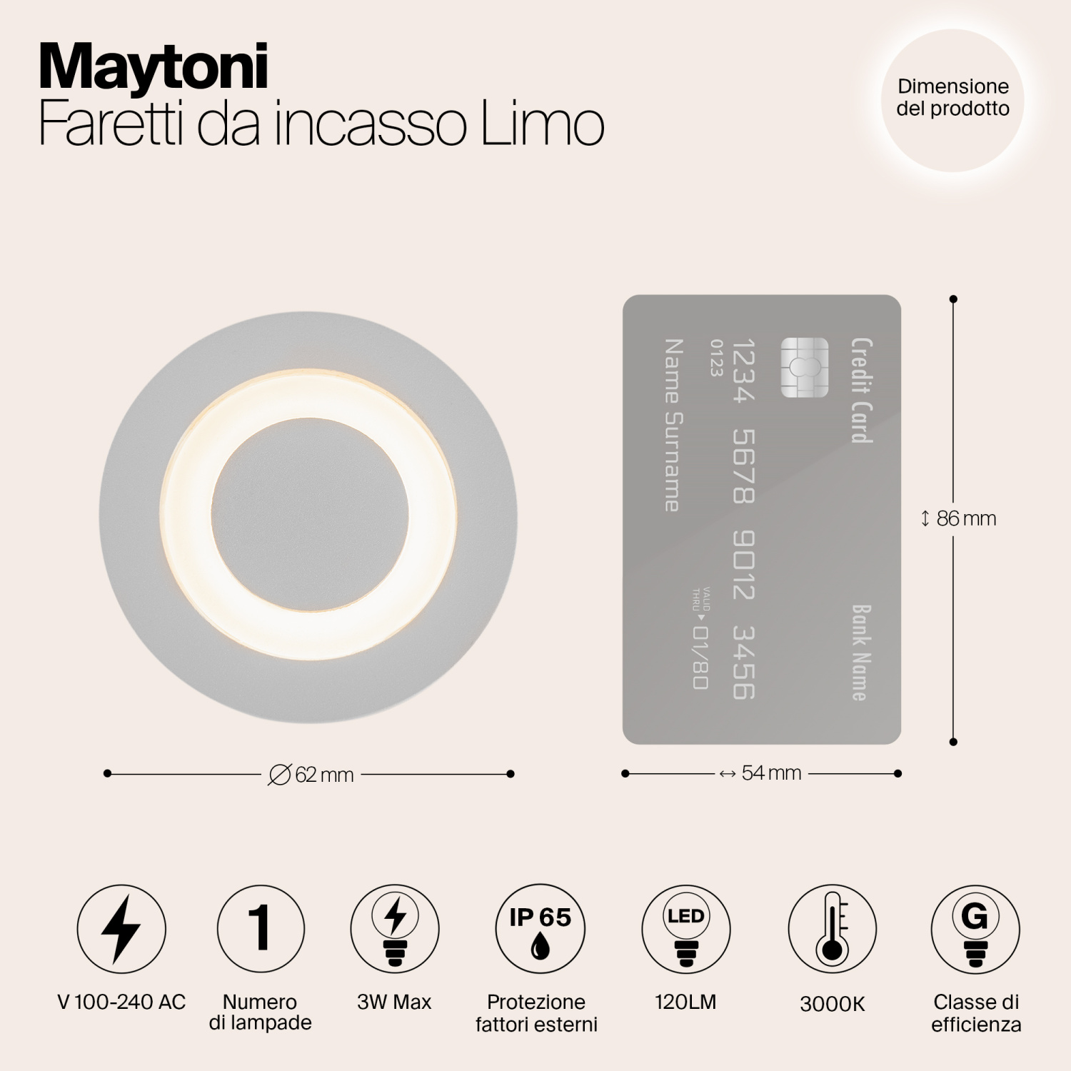 Maytoni Outdoor Limo Встраиваемый светильник цвет: белый O037-L3W3K