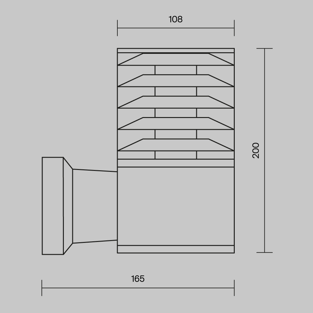 Maytoni Outdoor Bronx Настенный светильник (бра) цвет: черный O576WL-01B