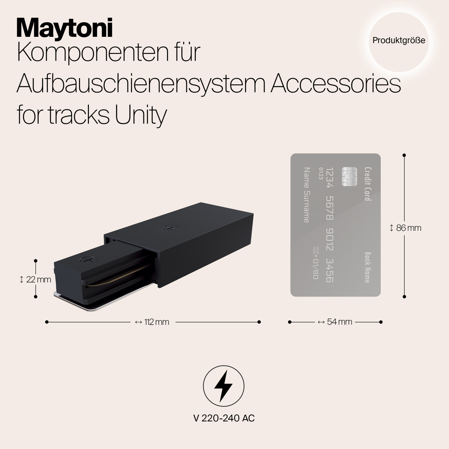 Maytoni Unity Ввод питания черный TRA001B-11B