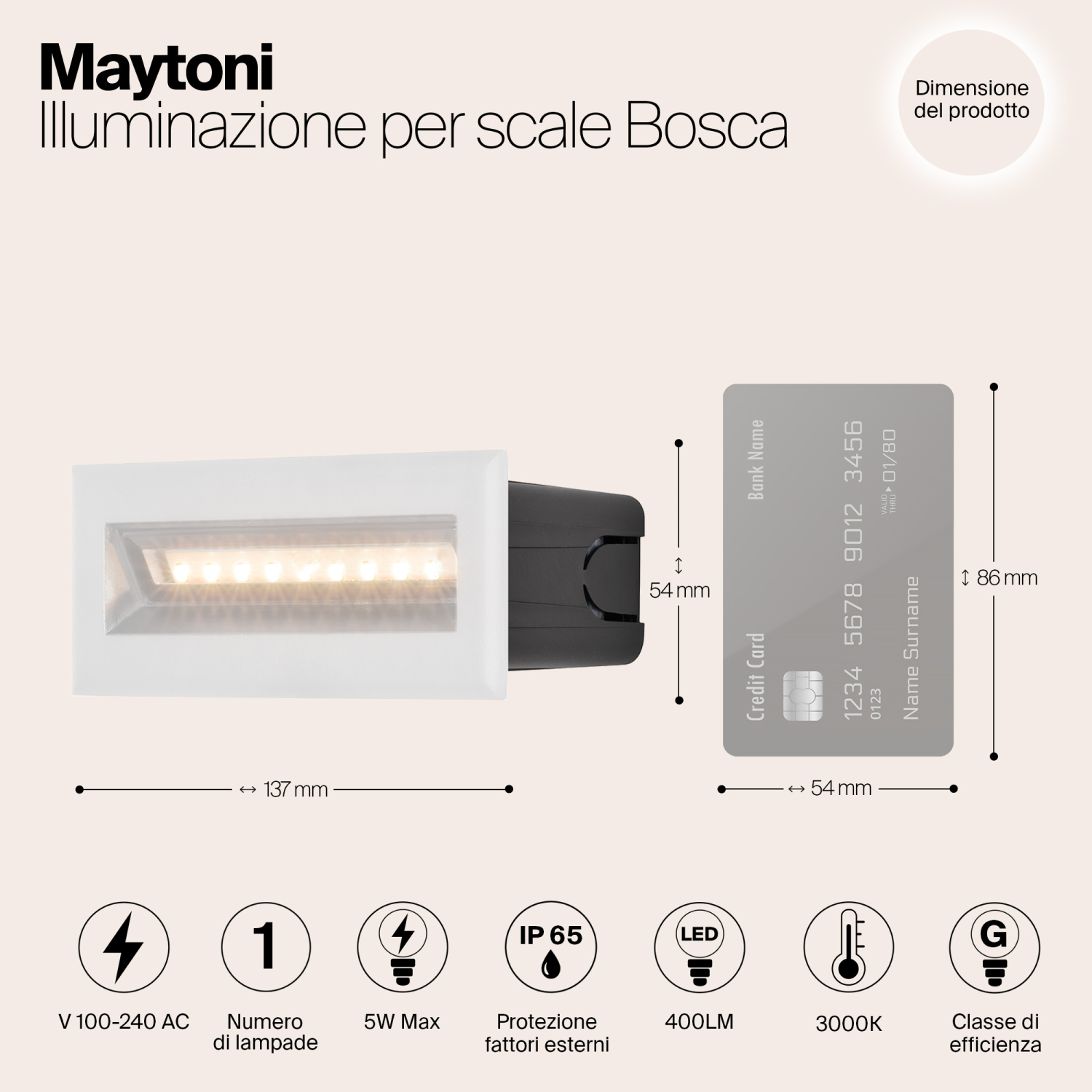 Maytoni Outdoor Bosca Подсветка для лестниц цвет: белый O045SL-L5W3K