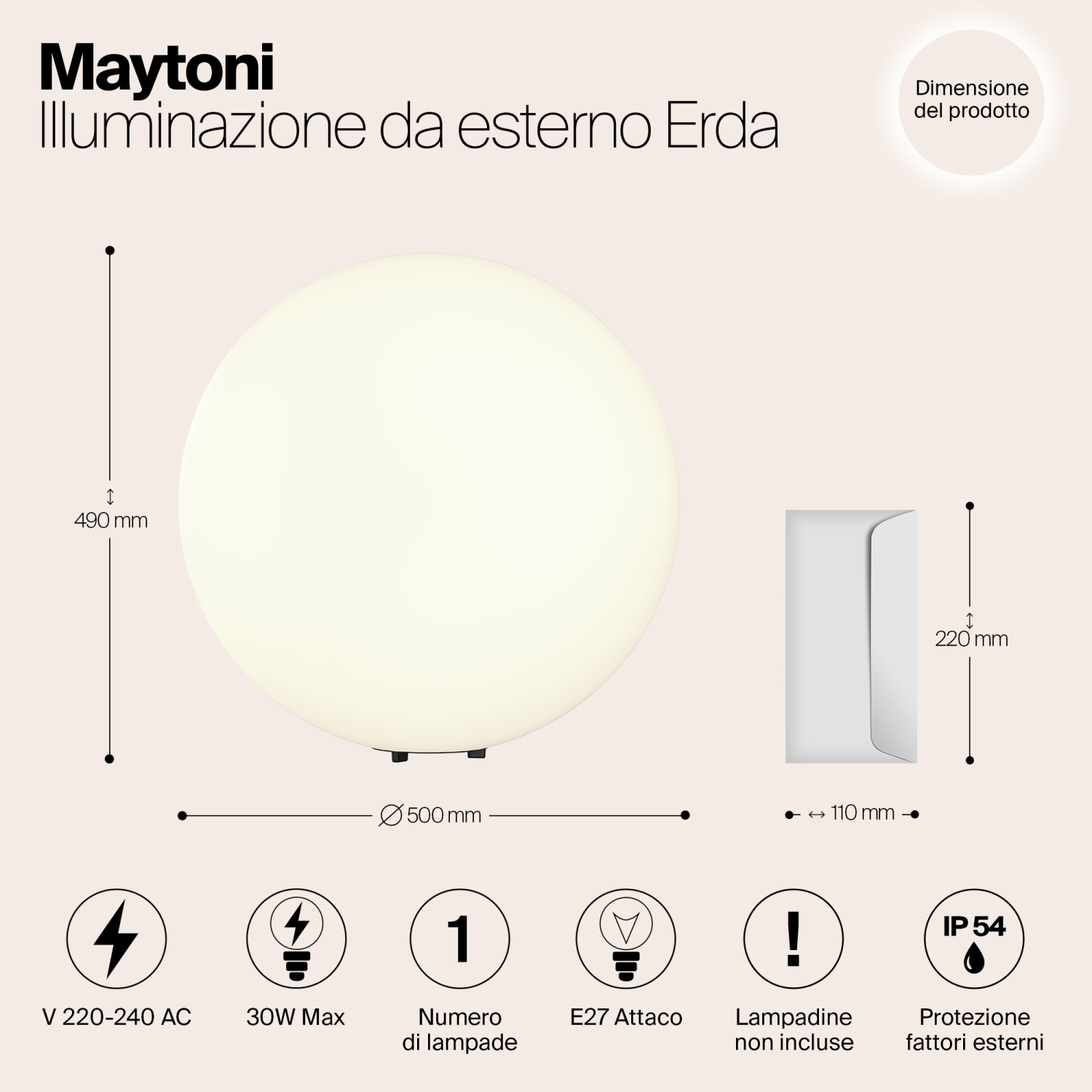Maytoni Outdoor Erda Ландшафтный светильник цвет: белый O594FL-01W1
