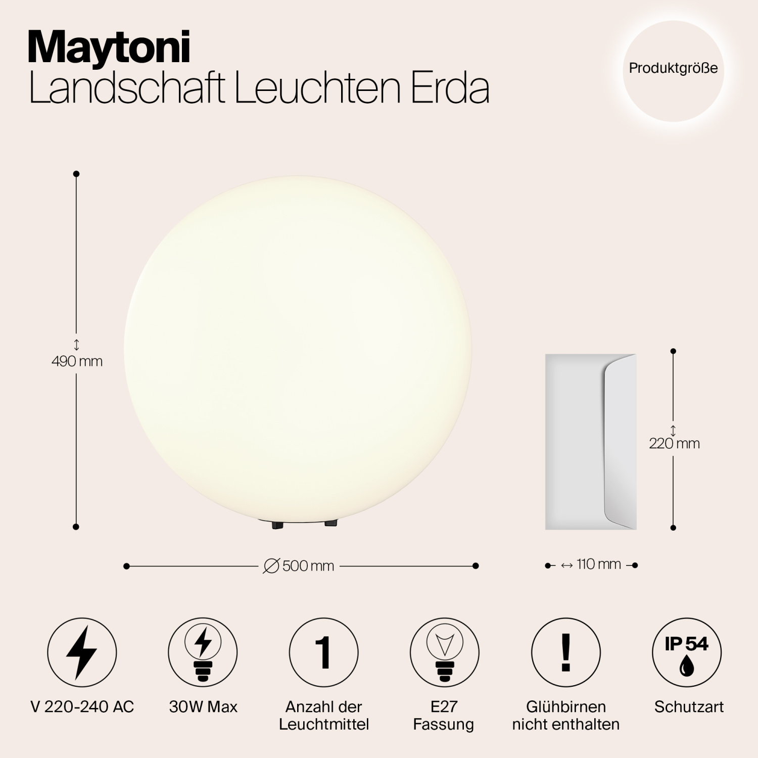 Maytoni Outdoor Erda Ландшафтный светильник цвет: белый O594FL-01W1