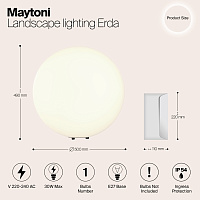 Maytoni Outdoor Erda Ландшафтный светильник цвет: белый O594FL-01W1