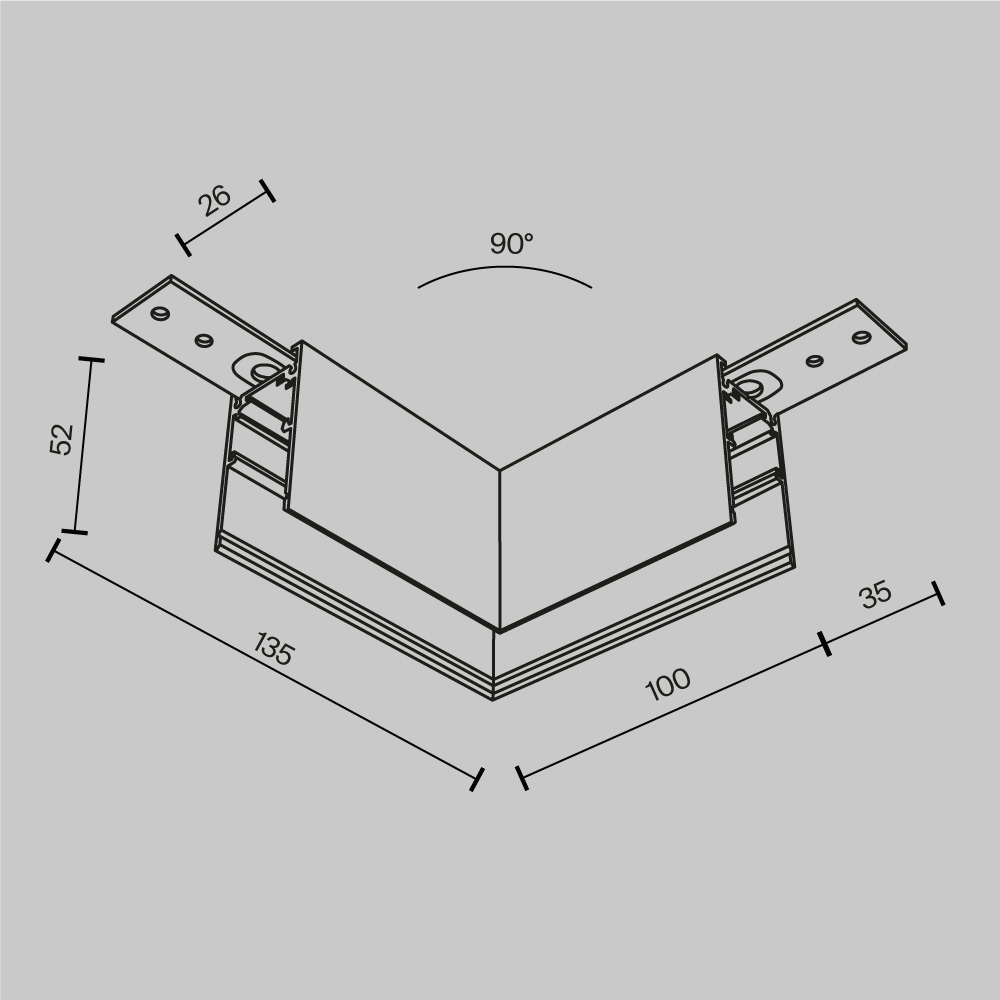 Maytoni Technical Коннектор угловой Exility накладной белый TRA034HCL-41W