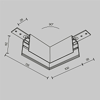 Maytoni Technical Коннектор угловой Exility накладной белый TRA034HCL-41W