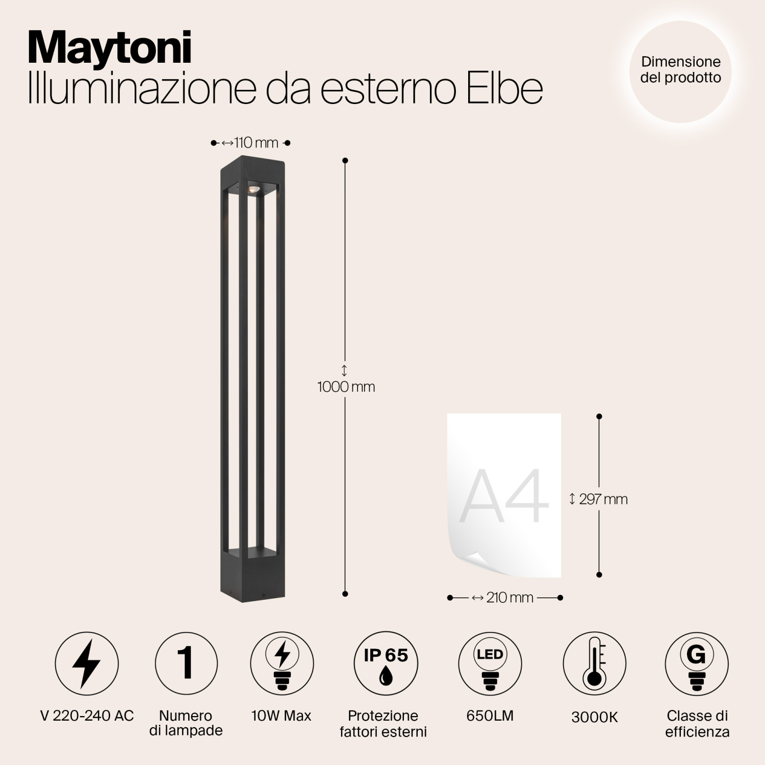 Maytoni Outdoor Elbe Ландшафтный светильник цвет: графит O424FL-L10GF