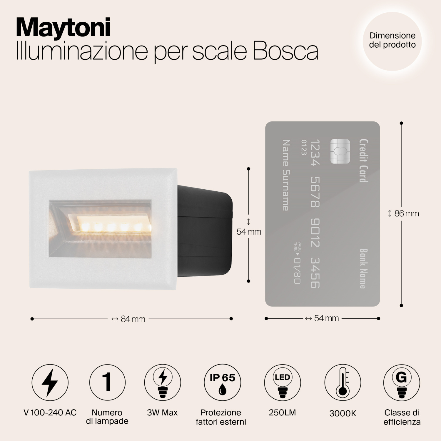 Maytoni Outdoor Bosca Подсветка для лестниц цвет: белый O045SL-L3W3K