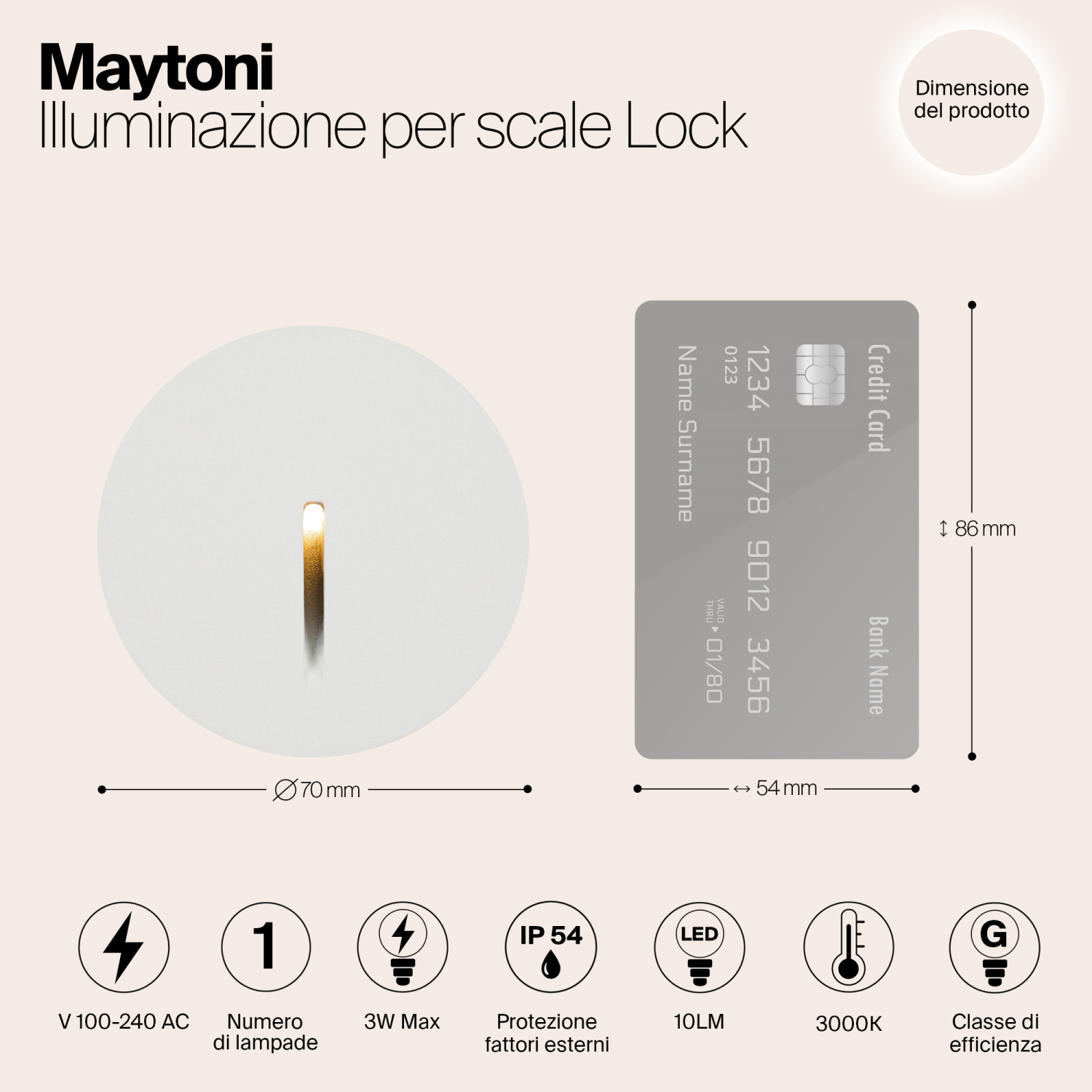 Maytoni Outdoor Lock Подсветка для лестниц цвет: белый O014SL-L3W3K