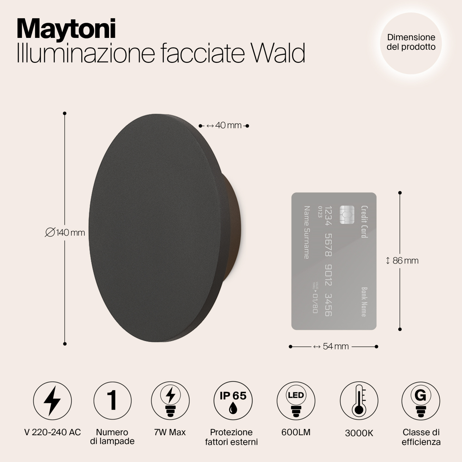 Maytoni Outdoor Wald Архитектурная подсветка цвет: графит O420WL-L7GF