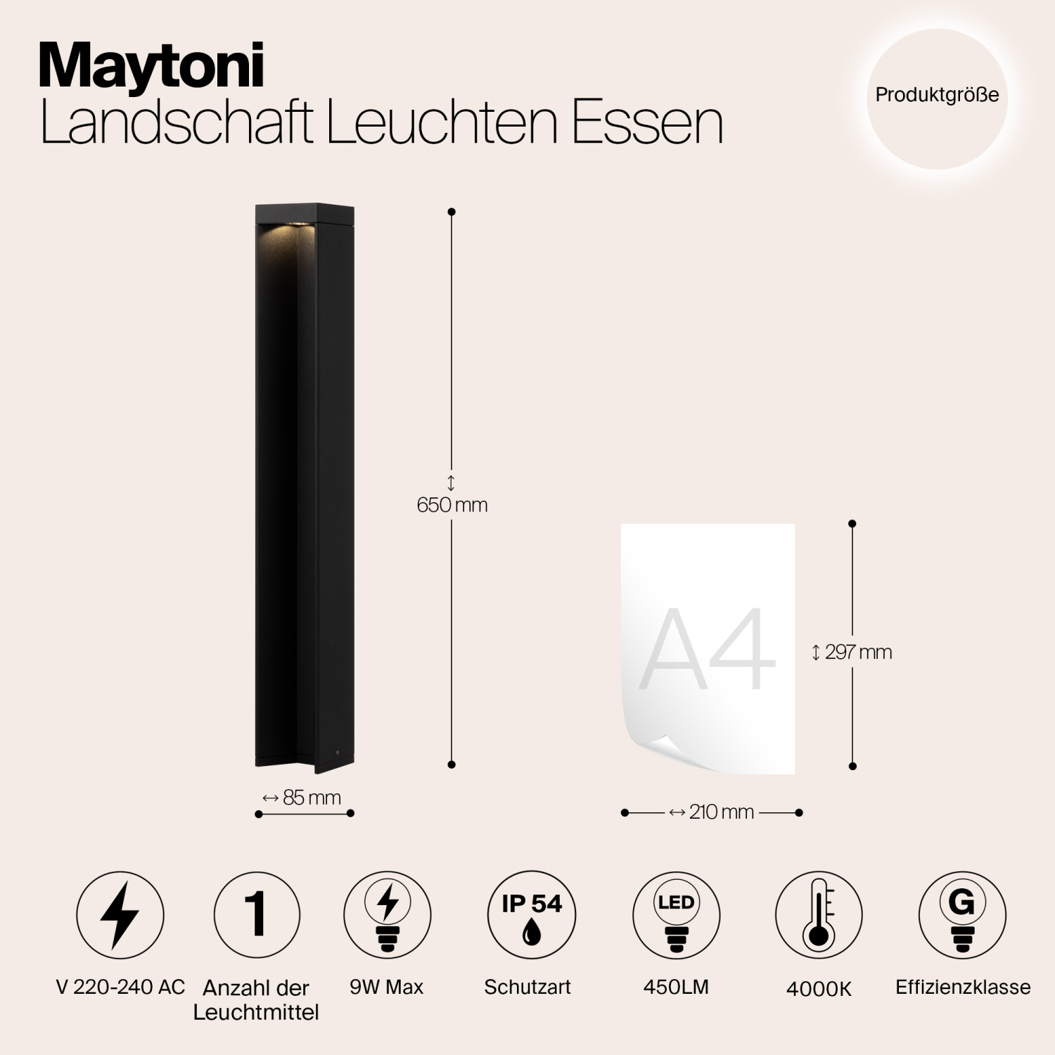 Maytoni Outdoor Essen Ландшафтный светильник цвет: черный O596FL-L9B4K1