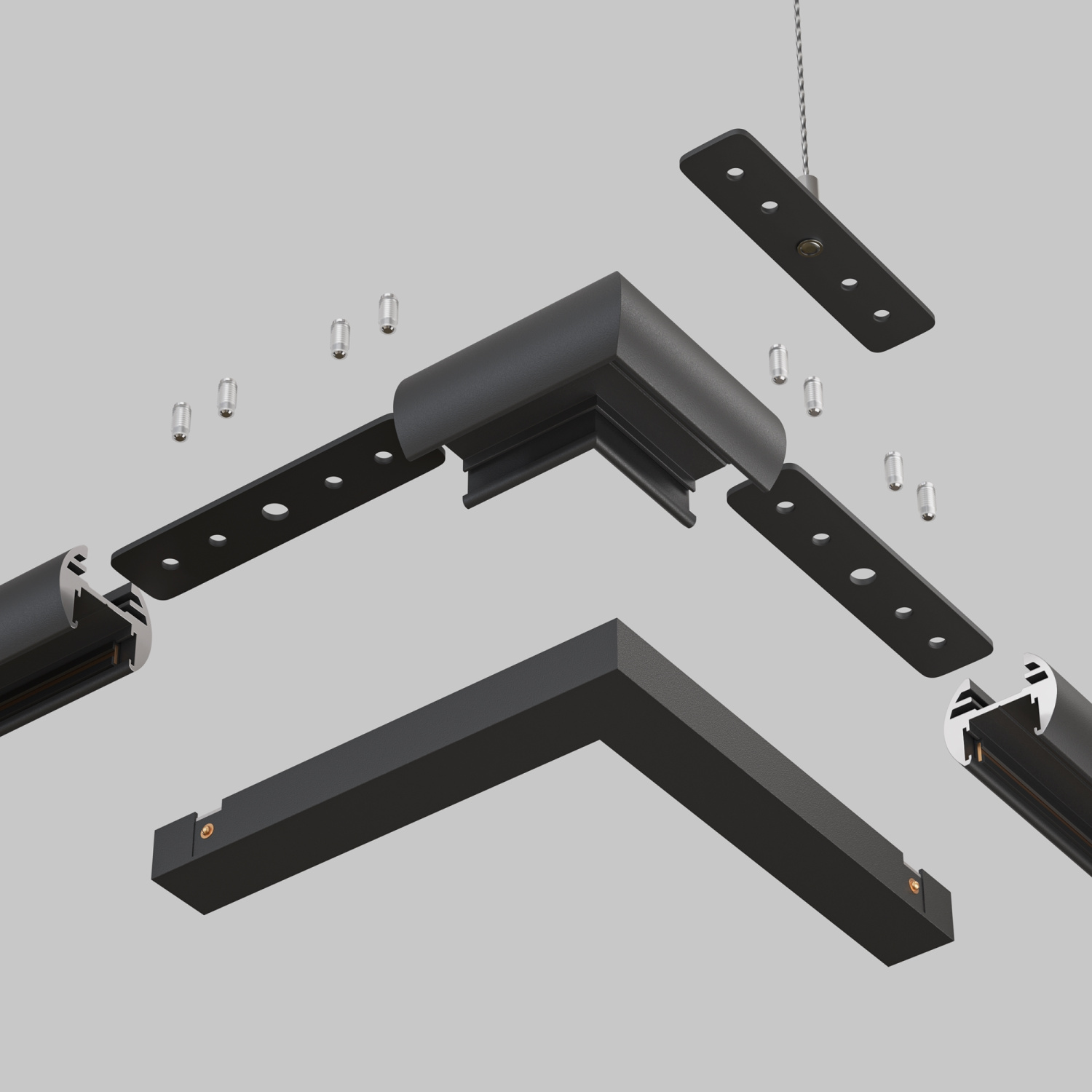 Maytoni Technical Коннектор угловой круглый Basity, черный TRA172CL-R-11B