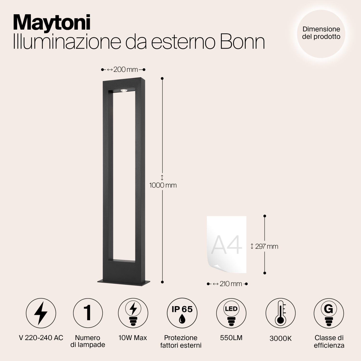 Maytoni Outdoor Bonn Ландшафтный светильник цвет: графит O425FL-L10GF