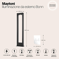 Maytoni Outdoor Bonn Ландшафтный светильник цвет: графит O425FL-L10GF