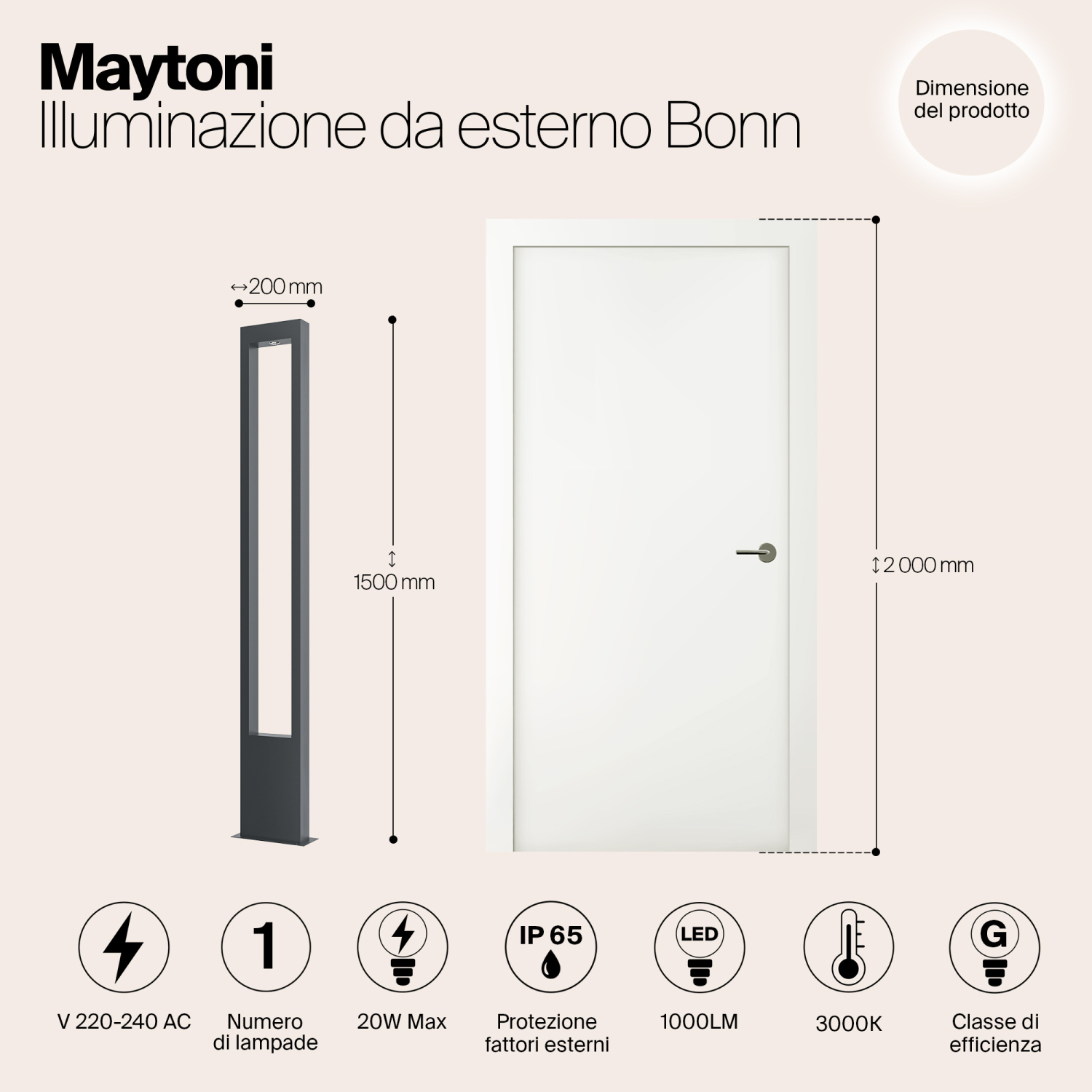 Maytoni Outdoor Bonn Садово-парковый светильник цвет: графит O425FL-L20GF