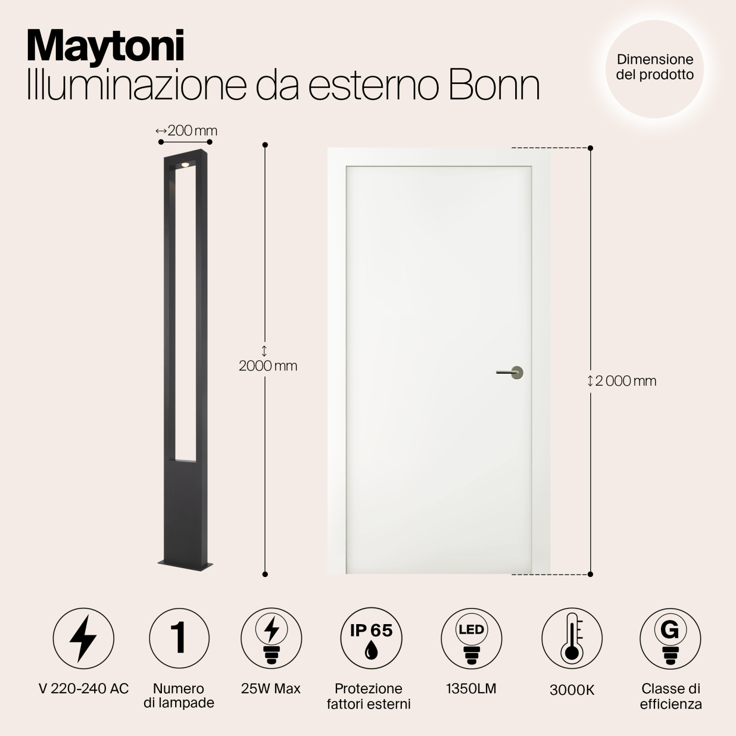 Maytoni Outdoor Bonn Садово-парковый светильник цвет: графит O425FL-L25GF