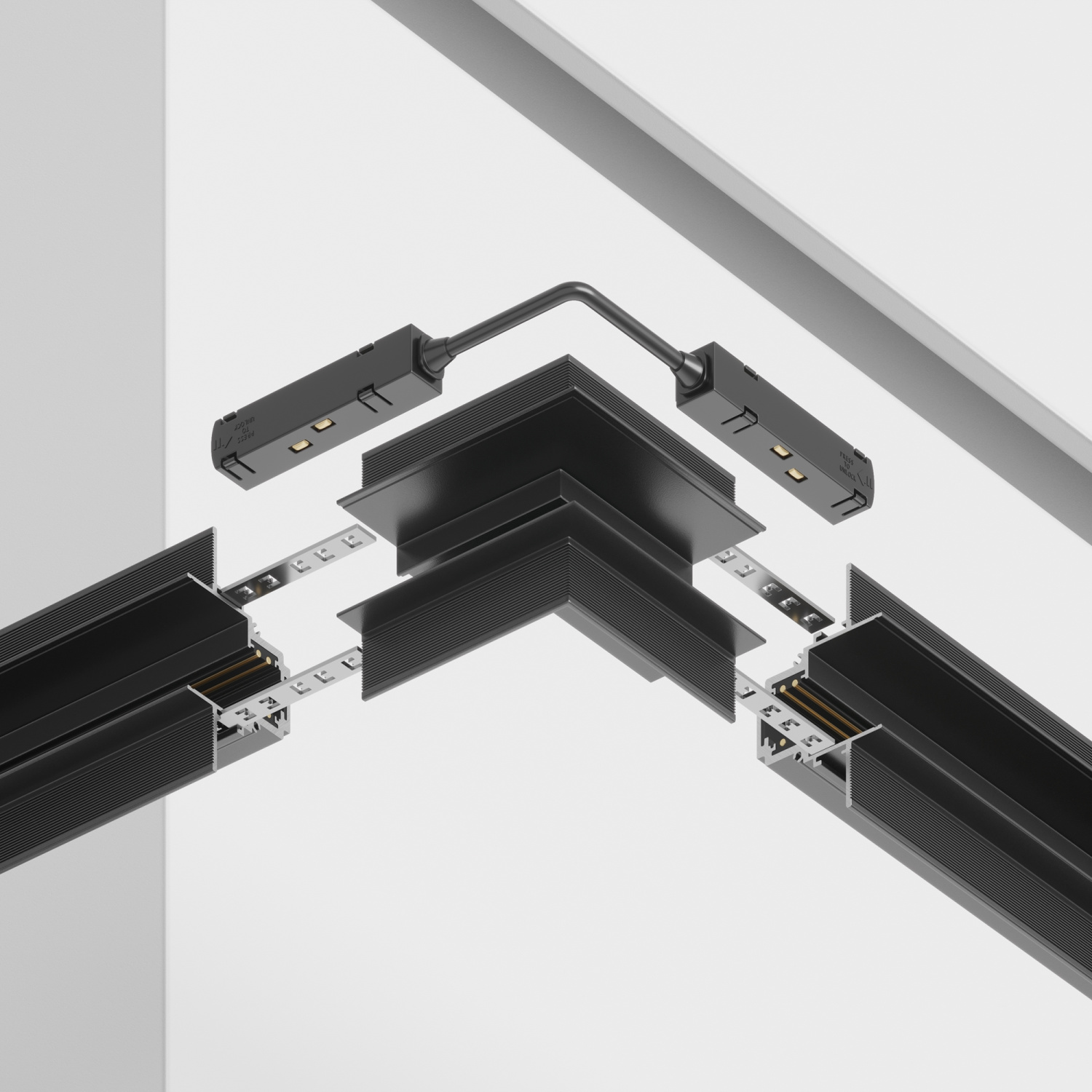 Maytoni Technical Угловой коннектор внешний Gravity встраиваемый черный TRX010OCL-22B