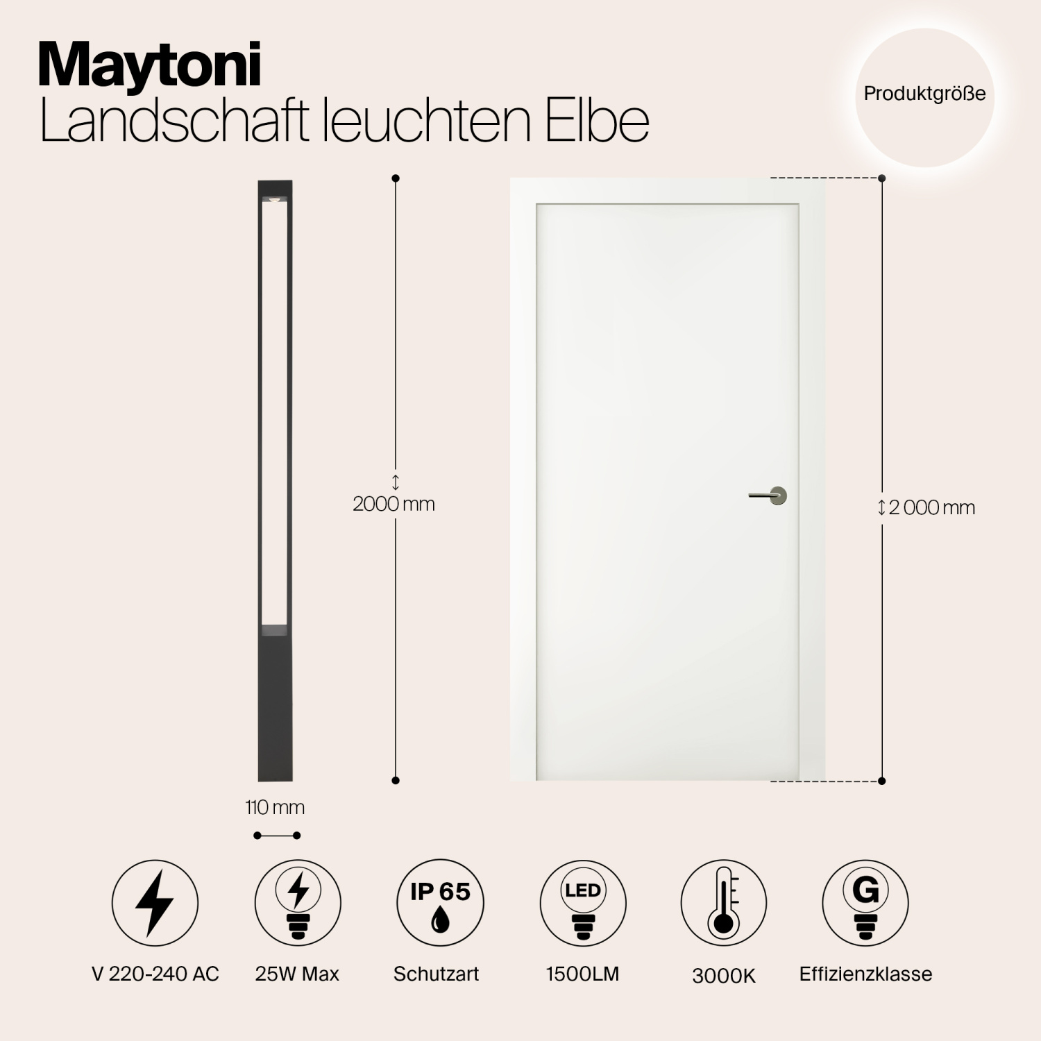 Maytoni Outdoor Elbe Садово-парковый светильник цвет: графит O424FL-L25GF