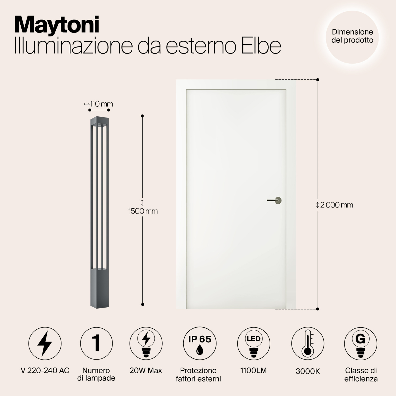 Maytoni Outdoor Elbe Садово-парковый светильник цвет: графит O424FL-L20GF