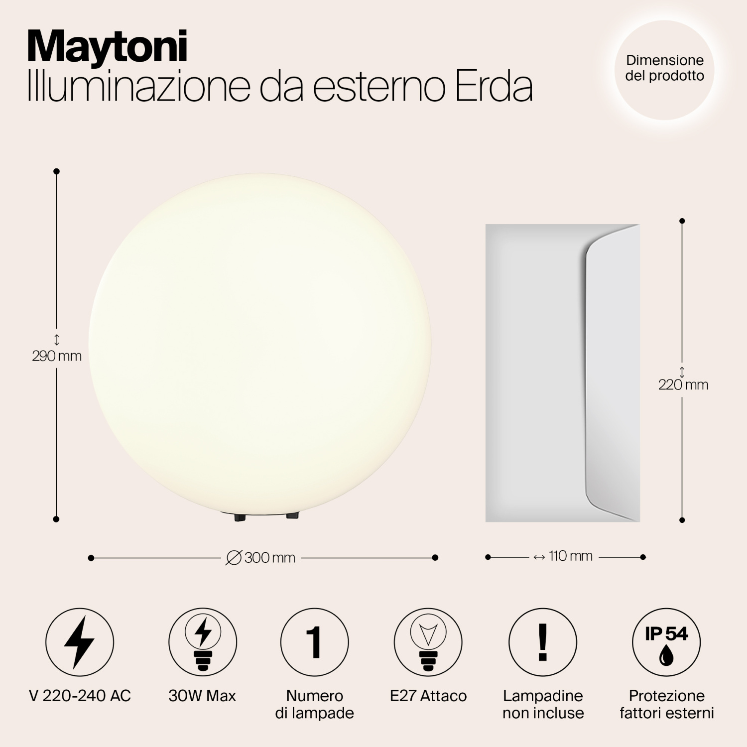 Maytoni Outdoor Erda Ландшафтный светильник цвет: белый O594FL-01W