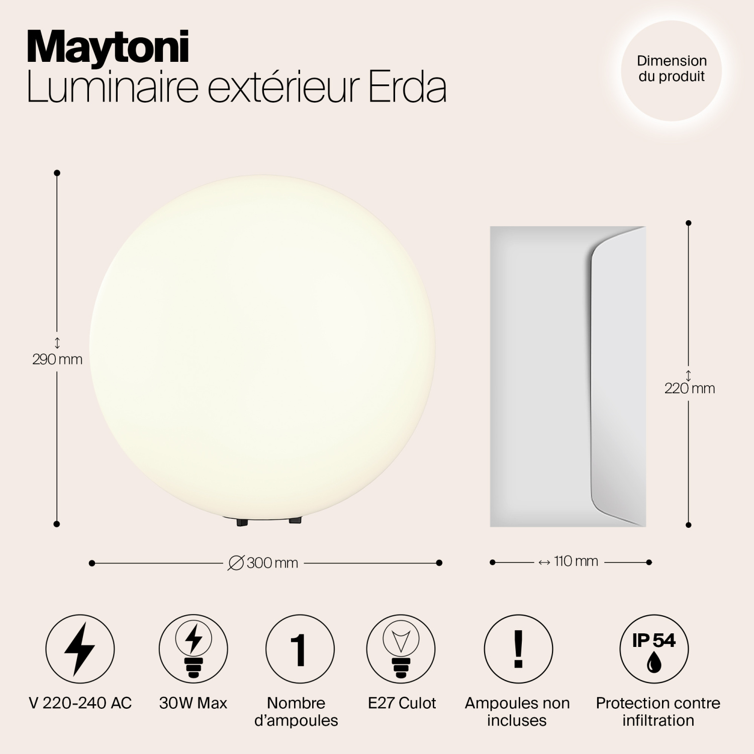 Maytoni Outdoor Erda Ландшафтный светильник цвет: белый O594FL-01W