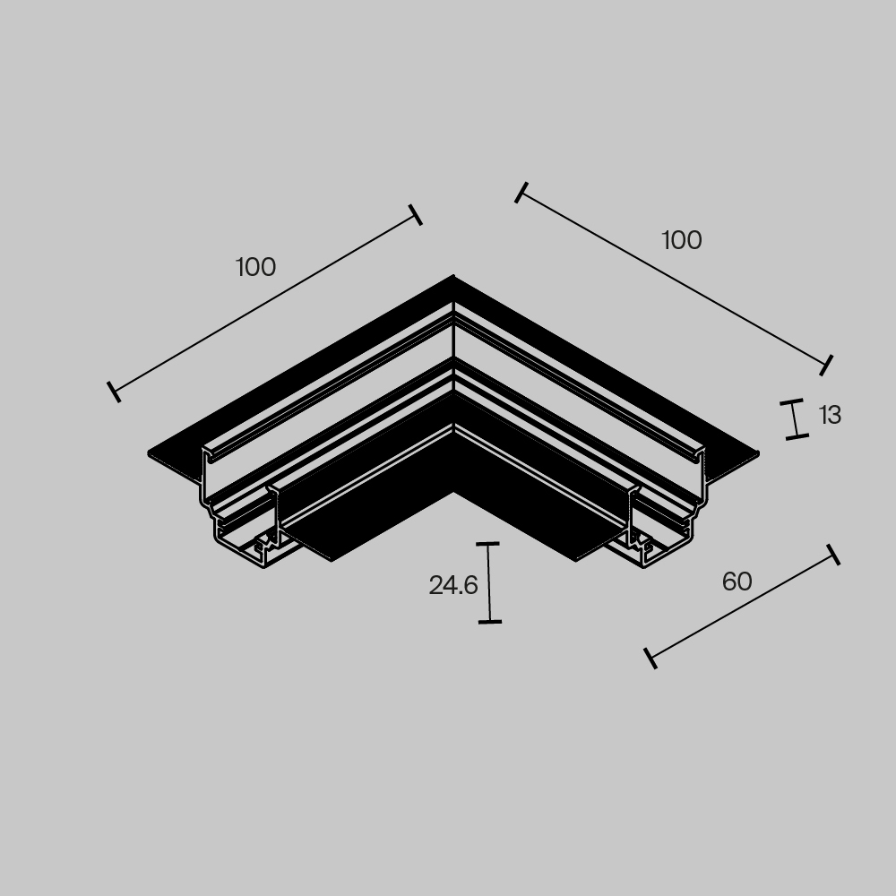 Maytoni Technical Коннектор угловой Exility для встраиваемого низкопрофильного шинопровода TRAM034CL-42W