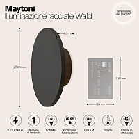 Maytoni Outdoor Wald Архитектурная подсветка цвет: графит O420WL-L12GF