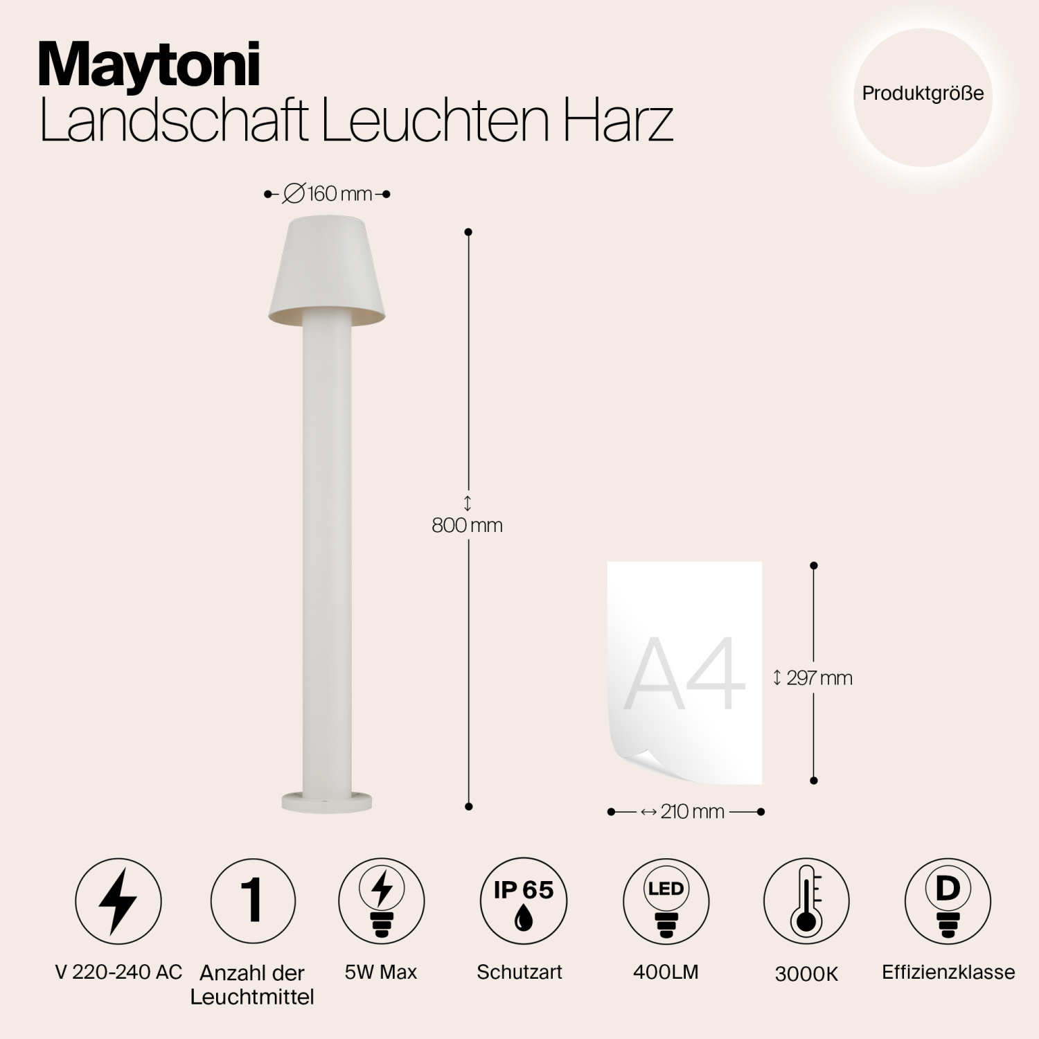 Maytoni Outdoor Harz Ландшафтный светильник цвет: белый O421FL-L5W