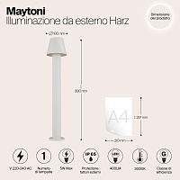 Maytoni Outdoor Harz Ландшафтный светильник цвет: белый O421FL-L5W