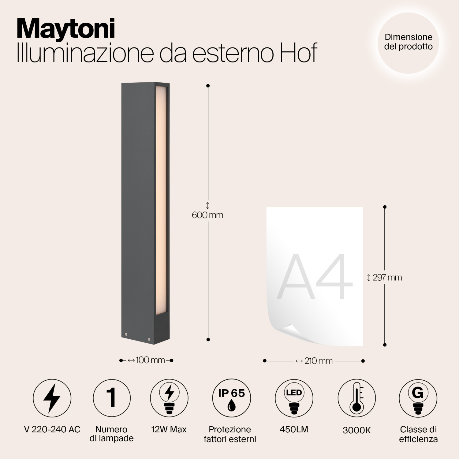 Maytoni Outdoor Hof Ландшафтный светильник цвет: графит O422FL-L12GF