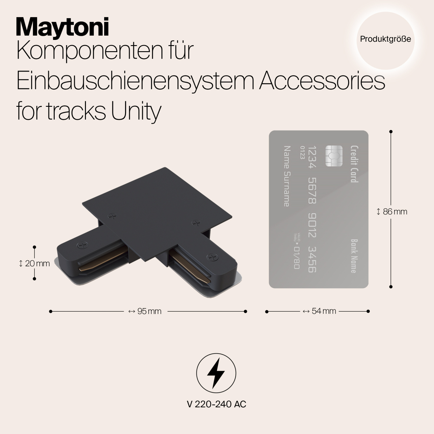 Maytoni Technical Коннектор L-образный Unity встраиваемый черный TRA002CL-11B