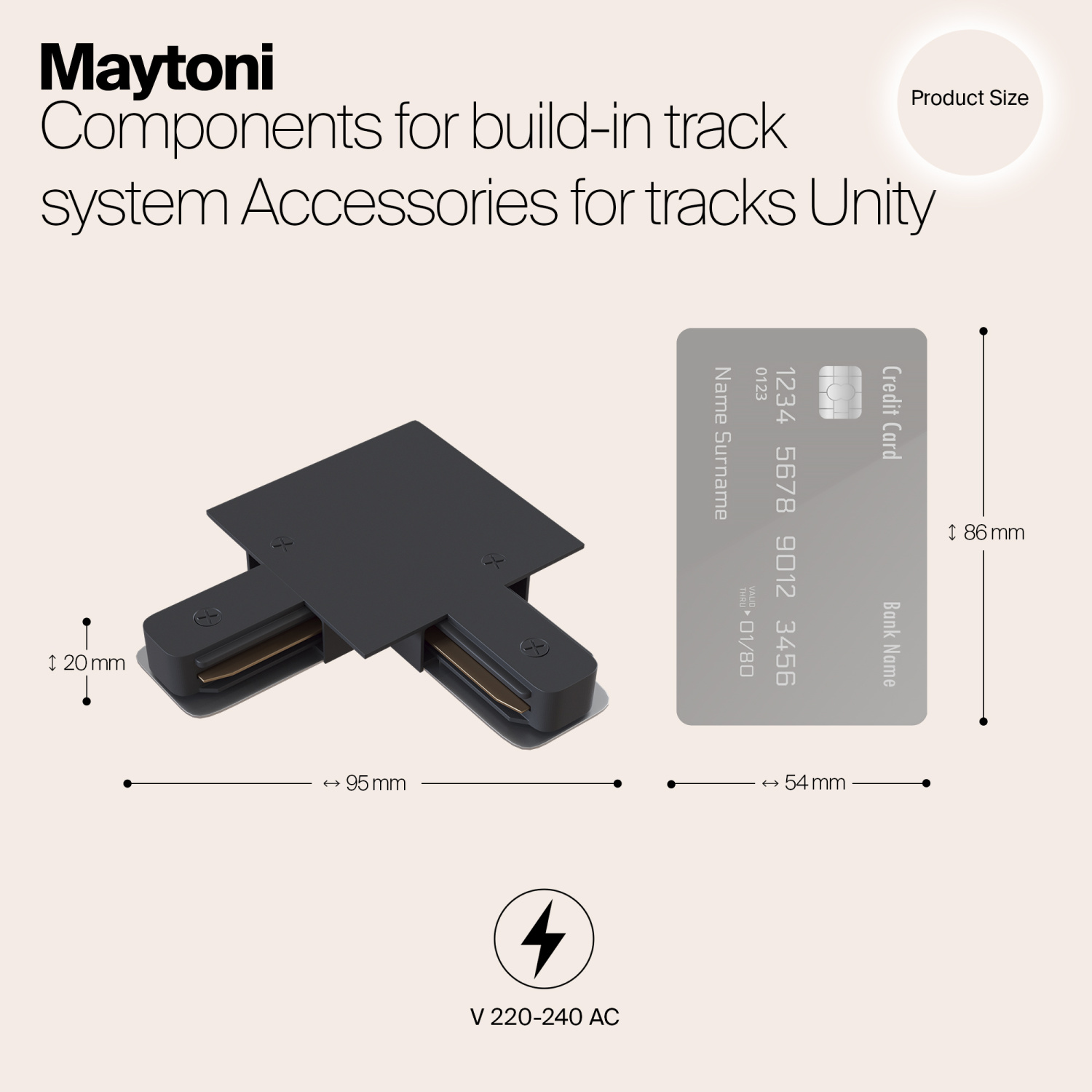 Maytoni Technical Коннектор L-образный Unity встраиваемый черный TRA002CL-11B
