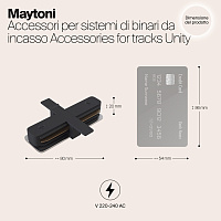 Maytoni Technical Коннектор прямой Unity встраиваемый черный TRA002C-11B