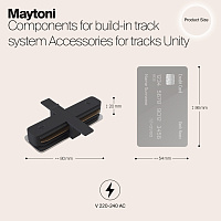 Maytoni Technical Коннектор прямой Unity встраиваемый черный TRA002C-11B