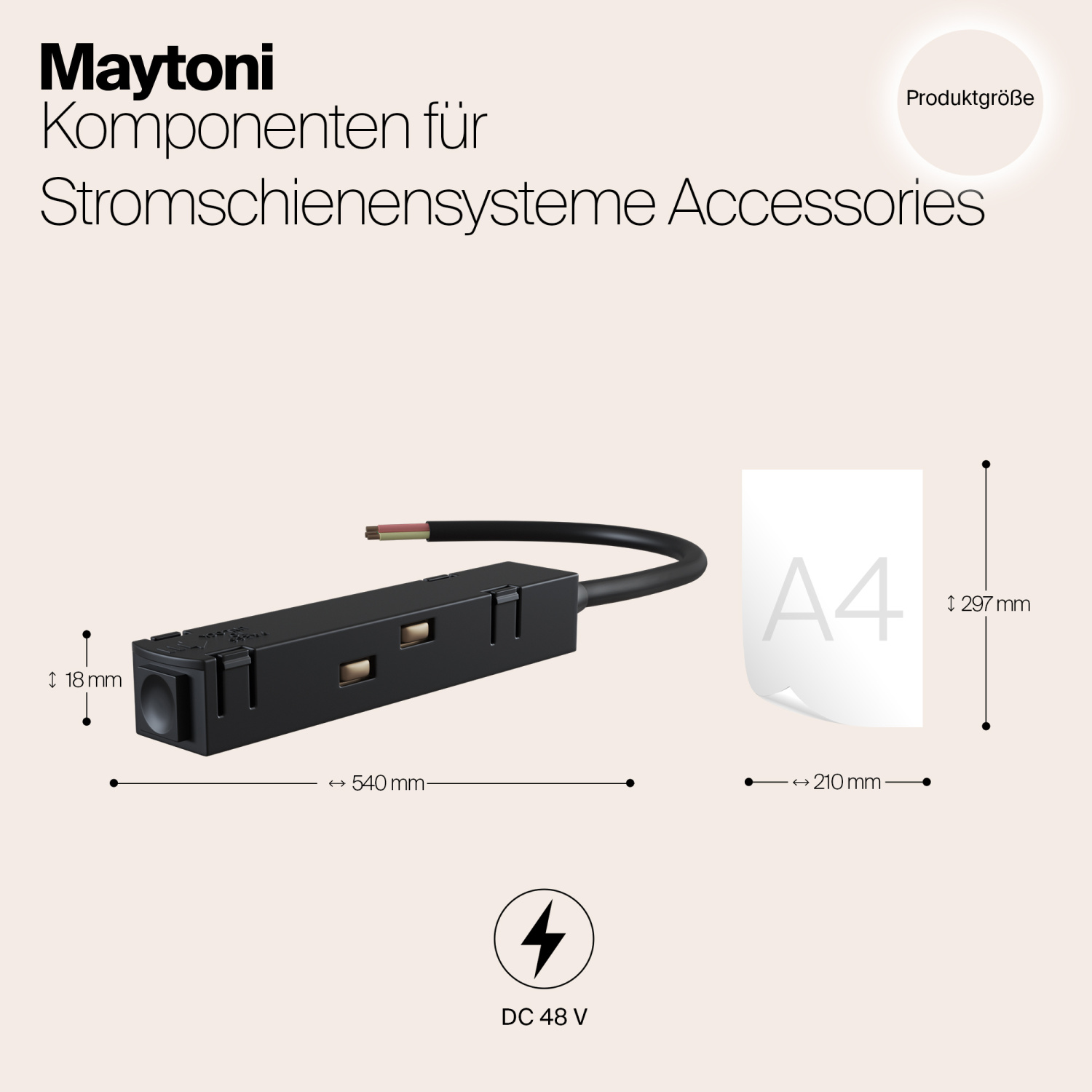 Maytoni Technical Ввод питания S35 черный TRA004B-22B