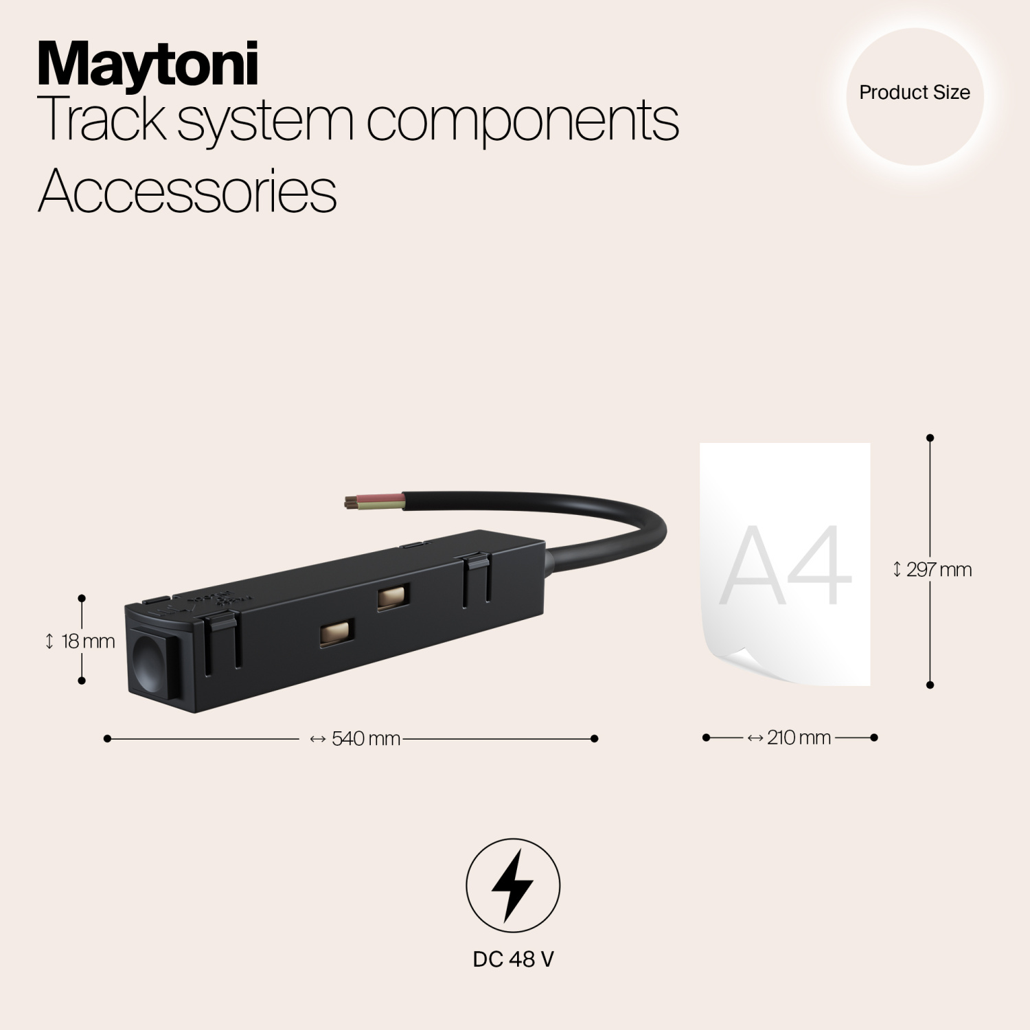 Maytoni Technical Ввод питания S35 черный TRA004B-22B