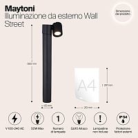 Maytoni Outdoor Wall Street Ландшафтный светильник цвет: черный O010FL-01B