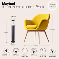 Maytoni Outdoor Bronx Ландшафтный светильник цвет: черный O576FL-01B