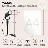 Maytoni Outdoor Scope Ландшафтный светильник цвет: черный O025FL-01B