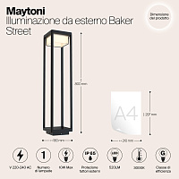 Maytoni Outdoor Baker Street Ландшафтный светильник цвет: черный O021FL-L10B3K