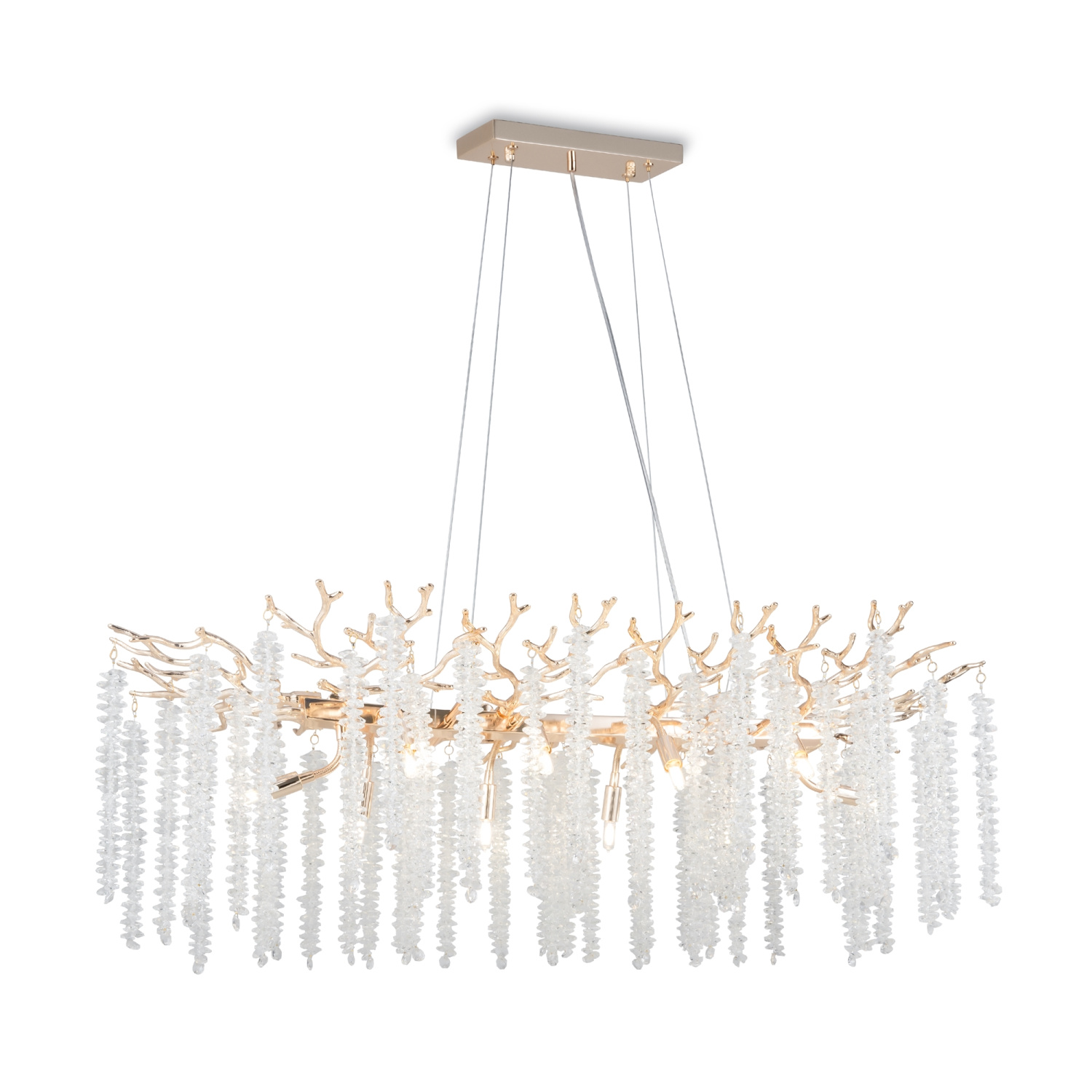 Freya Crystal Mineral Подвесной светильник цвет: золото FR1010PL-10G1